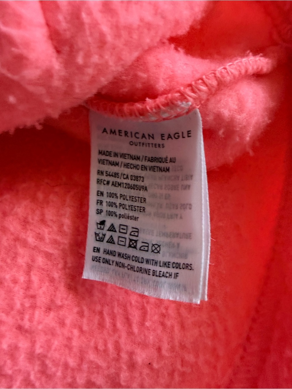 American Eagle Coral Sherpa Half Zip Cropped Pullover XS Cozy Fleece - Picture 6 of 6